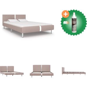 vidaXL Bedframe kunstleer cappuccino 140x200 cm - Bed - Inclusief Reiniger