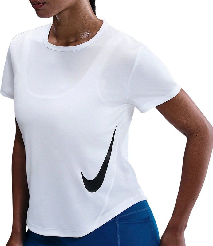 Nike Tempo Swoosh Run Dri-FIT - Hardlooptop - Wit - Korte Mouwen