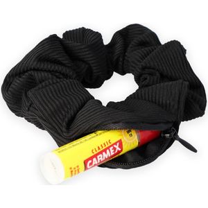 Lajetti - Scrunchie Zwart met Rits - Zakje - Verstop Scrunchie - Haarelastiek Haaraccessoire