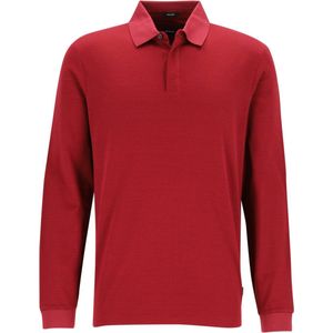 BOSS - Pado - Polo - Donkerrood - Lange Mouw - Jersey