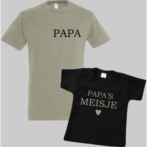 Matching shirts vader en dochter-Vaderdag cadeau-Papa en Papa's meisje-Cadeau voor Papa-Heren Maat L-Kind Maat 134/146