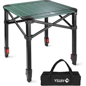 Opvouwbare Campingtafel - Lichtgewicht en Draagbaar - 1 stuk - Aluminium - 40x40x(43-53) cm