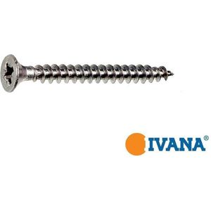 Ivana schroeven RVS A2 Pozidrive PZ-2 platverzonken kop 4 x 16 mm 200 stuks