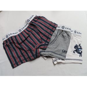 3 Pack - Boxershort - Jongens - Grijst , wit , streepje - 6 jaar