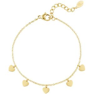 Simpele armband met hartjesvormige hangers - Goud