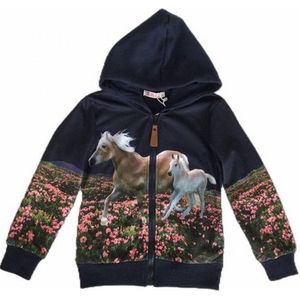 Kinder vest paarden 2 donkerblauw maat 92