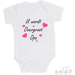 100% katoenen Romper ""U wordt overgroot opa"" Unisex Katoen Wit/zwart/roze Maat 56/62 Zwangerschap aankondigen - Bekendmaking zwangerschap - Zwangerschapsaankondiging