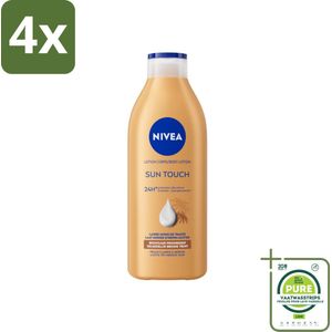 NIVEA – Bodylotion – Sun Touch Bruinen Zonder Zon – 400 ml - Voordeelverpakking - 4 stuks - Bruin zonder zon - Natuurlijke teint