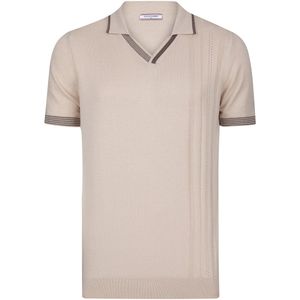 Felix Hardy Tricot Polo Shirt Korte Mouwen Heren Beige - 2Xl