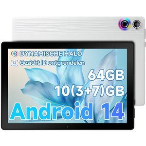 Hotlight A10 - Android 14 Tablet - 10.1 inch - 10(3+7)GB RAM/64GB ROM– 5000mAh - Wit