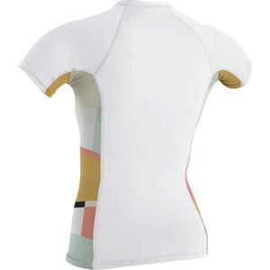 O'Neill Dames Side Print Short Sleeve Lycra Vest - White /