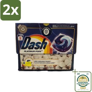 Dash Platinum - Wasmiddel Capsules - Witte en Gekleurde Was - Frisheid van Katoen - 14 Wasbeurten - Voordeelverpakking - 2 stuks - Vlekkenverwijderaar - Katoen frisheid