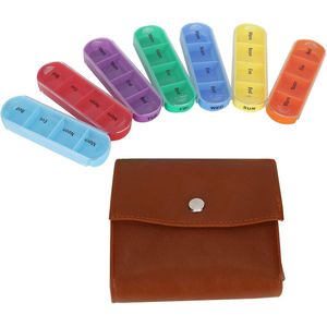 Medicijn-opbergdoos, kleurgecodeerde tabletorganizer met 4 vakken voor ochtend, middag, avond en slaaptijd, draagbare wekelijkse pillendoos met