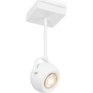 Home Sweet Home - Moderne LED Opbouwspot Nop - Wit - 9.5/9.5/24cm - 1 licht plafondspot - Dimbaar - inclusief LED lichtbron - GU10 fitting - 5W 390lm 3000K - warm wit licht - gemaakt van metaal