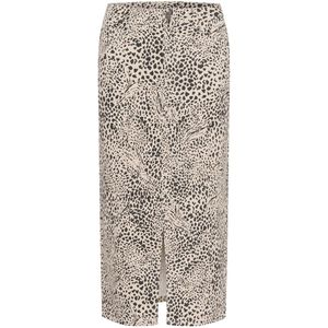 Kaffe - Abstract Luipaard Rib Rok - Bruin - Dames