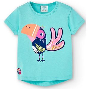 Boboli 248015 T-shirt Met Korte Mouwen Blauw 6 Months Meisjes