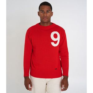 Sweater Nummer 9 - Rood - Maat S - Heren Trui