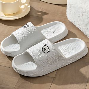 Grijze Slippers - Zomer - Cartoon Beer - Antislip Sandalen Platte Bad Slides Paar - Strand - Cartoon Slippers - Dames/Heren - Maat 40/41
