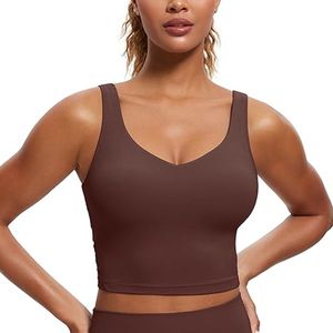 Vrouwen V-Hals Sport BH met Gevoerde Crop Top en Ingebouwde BH