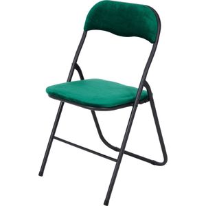 Infinity Goods Klapstoel - Vouwstoel - Fluweel - Eettafelstoel - Opklapbare Stoel - 43 x 47 x 80 CM - Stoel - Groen