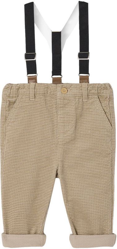 Babybroek - Beige - Fluweel / Velours - Met Afneembare Bretels