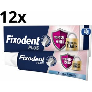 Fixodent Plus - Kleefpasta - 12 x 40 gram - Voordeelverpakking