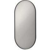 INK SP20 ovale spiegel verzonken in stalen kader 120 x 60 x 4 cm, mat zwart