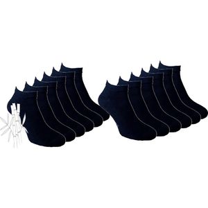 Jicz - Bamboe Sneaker Sokken - Naadloos - Zwart - Maat 47-50 - 6 paar - Enkel Sokken