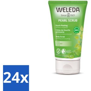 WELEDA - Douchecrème Pearl Scrub - Berken - 150 ml - Voordeelverpakking - 24 stuks