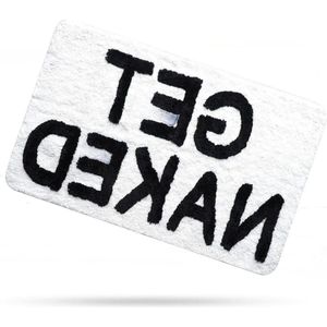 Badmat 50x81cm wit Get Naked badkamertapijt antislip badmat voor appartementdecoratie - bad en douche machinewasbaar