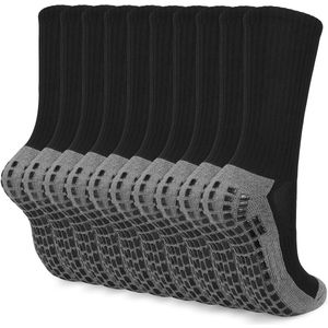 Voetbalsokken voor heren - Antislip - Set van 5 - Zwart/Wit - Maat 43-46