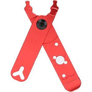 Fietskettingklem van aluminiumlegering - hoge sterkte - 4-in-1 multifunctionele schakelklem - fiets hoofd ventielgereedschap - bandenhendel gereedschap (rood) .