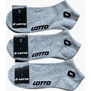 18 paar Grijze LOTTO Sneakersokken Unisex Maat 43-46