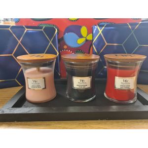 Woodwick Luxe unieke Giftset Mini Jar - geschenkset - geurkaars - geurkaarsen - cadeauset