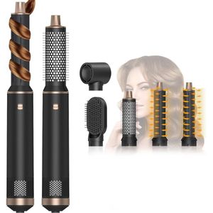 CLGP® Roterende Fohnborstel - Krultang 5 in 1 - Stijltang - Zwart