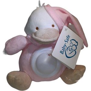 baby knuffel- nachtlampje- eend- roze