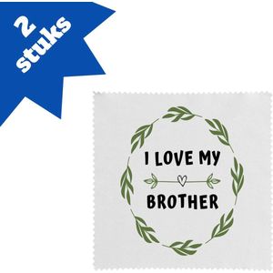 Akyol - i love my brother brillendoekjes - Broer - liefste broer - verjaardag - cadeautje voor broer - broer artikelen - kado - geschenk - 17,8 bij 17,8 cm - 2 stuks