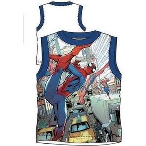 Marvel Spiderman mouwloos  t-shirt -  wit - maat 98/104 (4 jaar)