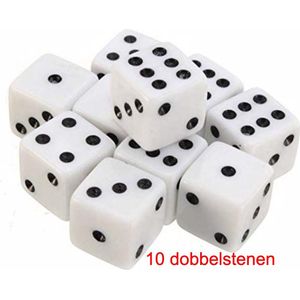 New Age Devi - ""10-delige Witte Dobbelstenen Set - Perfect voor Yahtzee & Gezelschapsspellen!