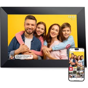 MKSS® Digitale Fotolijst met Wifi - Fotolijsten - Frameo App - HD Kwaliteit - Zwart