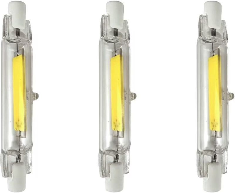 Avide - R7s LED Staaflamp - Wit licht - 78mm - 5W - 4000K - 500lm - 3 stuks