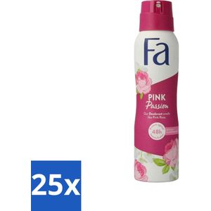FA - Pink Passion - Deodorant Spray - Roze Roos - 150 ml - Bulkverpakking - 25 stuks