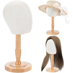 Wigstand - Mannequin Hoofd Wit - Voor Hoeden en Wimper Styling - Hoogte 39cm