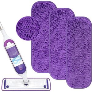 Herbruikbare Power Mop-vervangingspads Geschikt voor Swiffer Power Mop Starter Kit - Geschikt voor Swifter Powermop-vervangingspads - Vervangende pads voor vloerreiniging voor multifunctionele en houten dweilpads - Wasbare microvezelpads, 3-pack