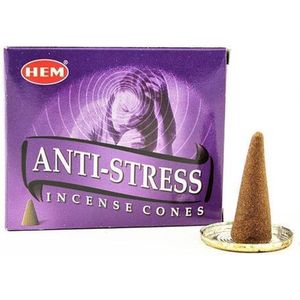 Wierook Anti Stress - Anti Stress Wierook - (HEM) - Anti-Stress - Wierook Kegeltjes Anti Stress - Anti Stress Wierook Kegeltjes - Wierook Cones Anti Stress - Anti Stress Wierook Cones - Incense Cones - 10 Kegeltjes - 10 Cones