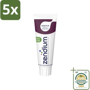 5 x Zendium Tandpasta Sensitive 75 ml - Grootverpakking - Gevoelige Tanden - Tandpasta - Natuurlijke Enzymen - Mondgezondheid - Fluoride