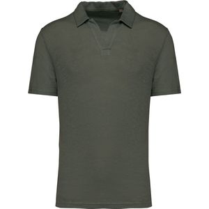 Spasso Linnen herenpolo SP220 - Organic khaki - 3XL