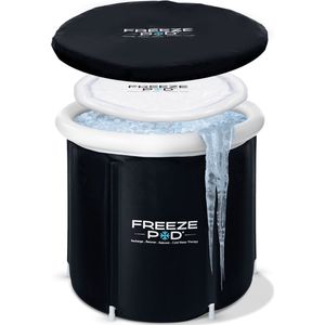 Freeze Pod IJsbad - Portable Ice Bath - Opblaasbaar bad - Zitbad Dompelbad - IJs Zit Dompel Bad - Inklapbaar en met Hoes - Zwart