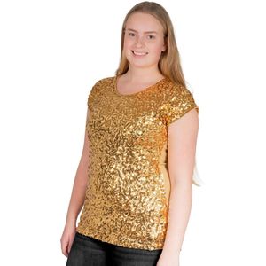 Pailletten topje/ shirt - Goud - Maat 42/44 - Maat L/XL - Eras tour