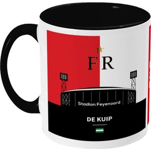 Feyenoord Mok - De Kuip - Koffiemok - Rotterdam - 010 - Voetbal - Beker - Koffiebeker - Theemok - Zwart - Limited Edition